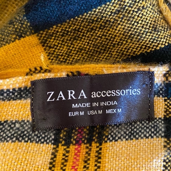 Yellow plaid Zara large scarf - Picture 4 of 4